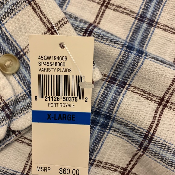 NWT Izod plaid long sleeve shirt NEW - Picture 6 of 7